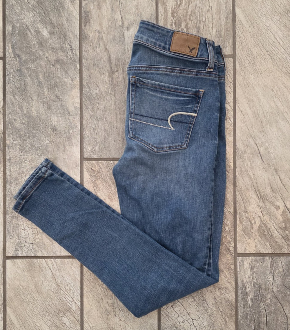 American Eagle Jeans Women 4 Regular Super Stretch Skinny Blue Denim